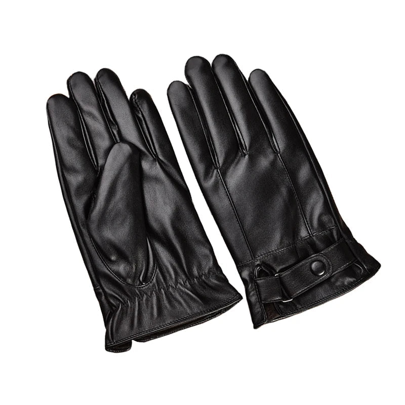 Heren handschoenen winter - Touchscreen & winddicht - Warme PU lederen handschoenen - Bivakshop