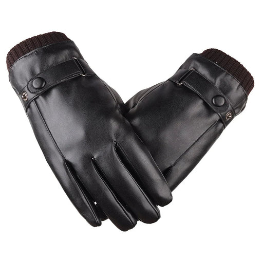 Heren handschoenen winter - Touchscreen & winddicht - Warme PU lederen handschoenen - Bivakshop