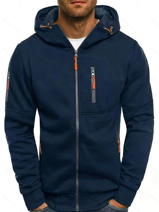 Heren Hoodie Jas met Rits – Sportief - Effen Kleur - Bivakshop