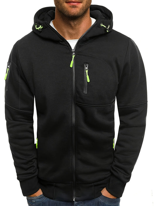 Heren Hoodie Jas met Rits – Sportief - Effen Kleur - Bivakshop