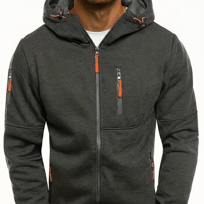 Heren Hoodie Jas met Rits – Sportief - Effen Kleur - Bivakshop