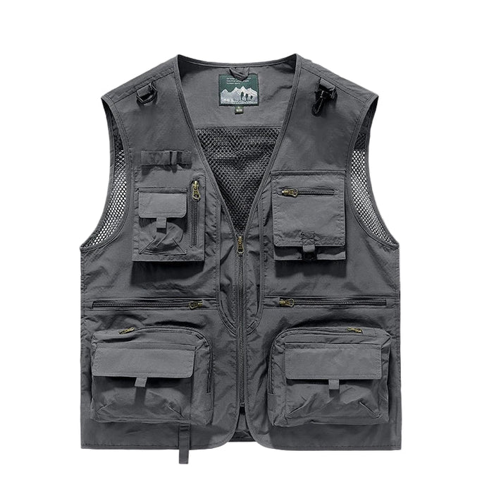 Heren outdoor vest – Ademend – Multifunctionele zakken voor buitenactiviteiten - Bivakshop