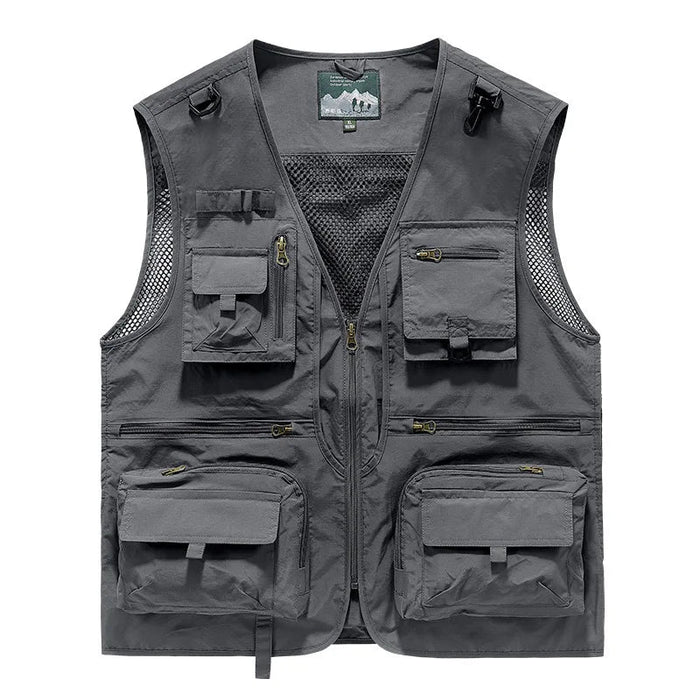 Heren outdoor vest – Ademend – Multifunctionele zakken voor buitenactiviteiten - Bivakshop