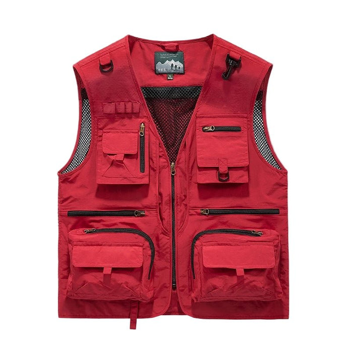 Heren outdoor vest – Ademend – Multifunctionele zakken voor buitenactiviteiten - Bivakshop