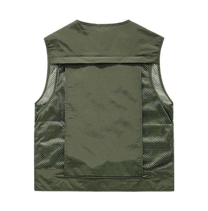 Heren outdoor vest – Ademend – Multifunctionele zakken voor buitenactiviteiten - Bivakshop