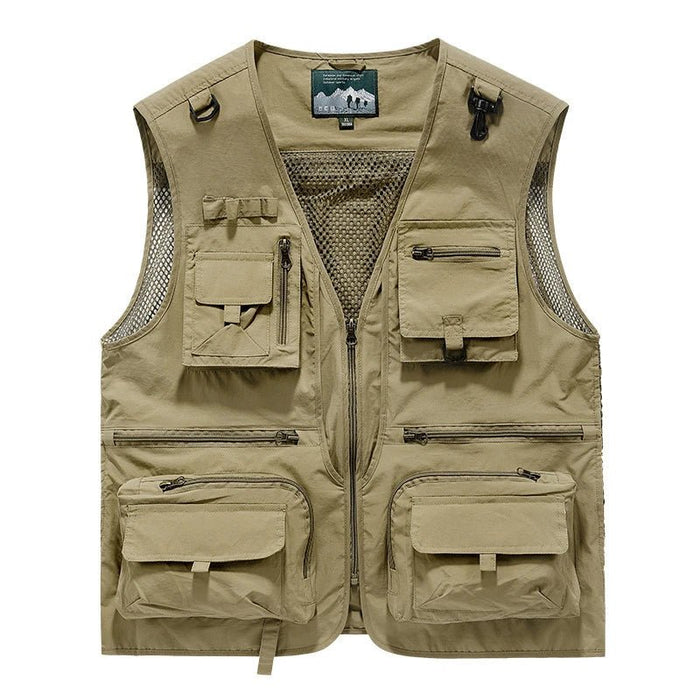 Heren outdoor vest – Ademend – Multifunctionele zakken voor buitenactiviteiten - Bivakshop