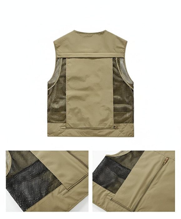 Heren outdoor vest – Ademend – Multifunctionele zakken voor buitenactiviteiten - Bivakshop