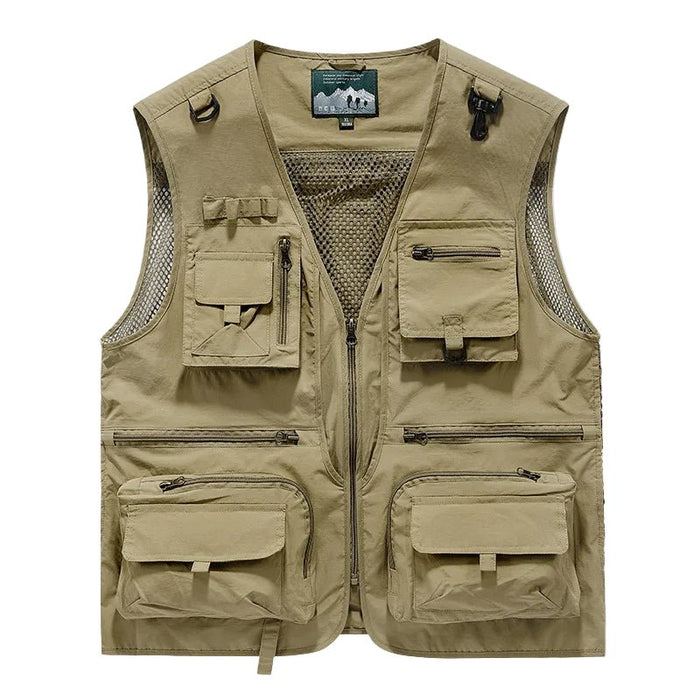 Heren outdoor vest – Ademend – Multifunctionele zakken voor buitenactiviteiten - Bivakshop
