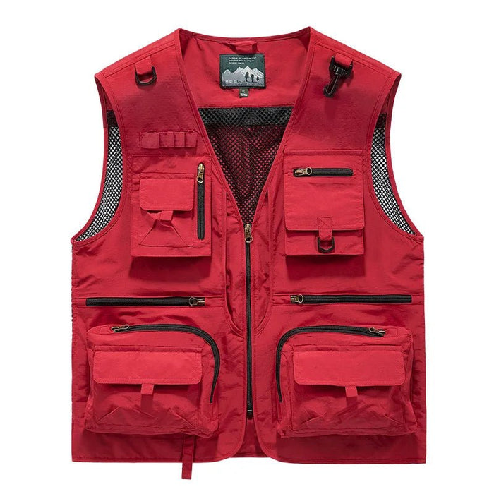 Heren outdoor vest – Ademend – Multifunctionele zakken voor buitenactiviteiten - Bivakshop