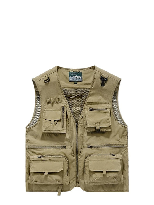 Heren outdoor vest – Ademend – Multifunctionele zakken voor buitenactiviteiten - Bivakshop