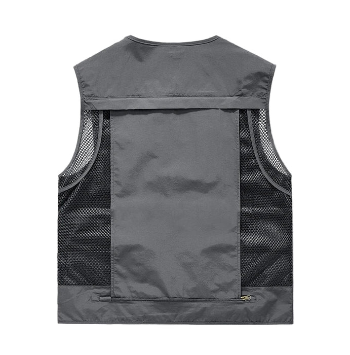 Heren outdoor vest – Ademend – Multifunctionele zakken voor buitenactiviteiten - Bivakshop
