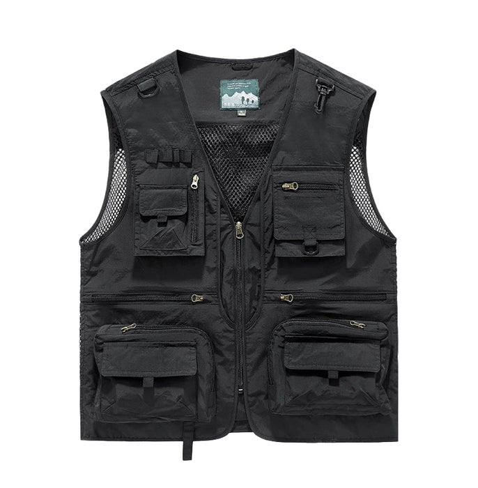 Heren outdoor vest – Ademend – Multifunctionele zakken voor buitenactiviteiten - Bivakshop