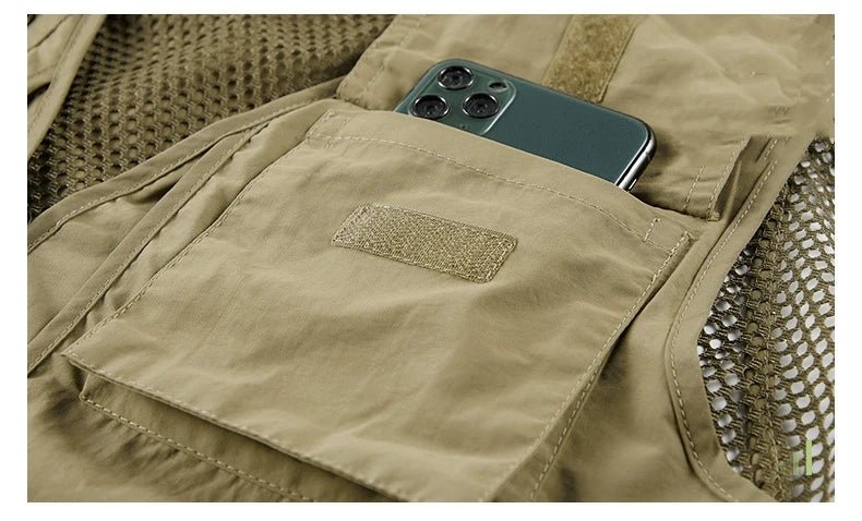 Heren outdoor vest – Ademend – Multifunctionele zakken voor buitenactiviteiten - Bivakshop