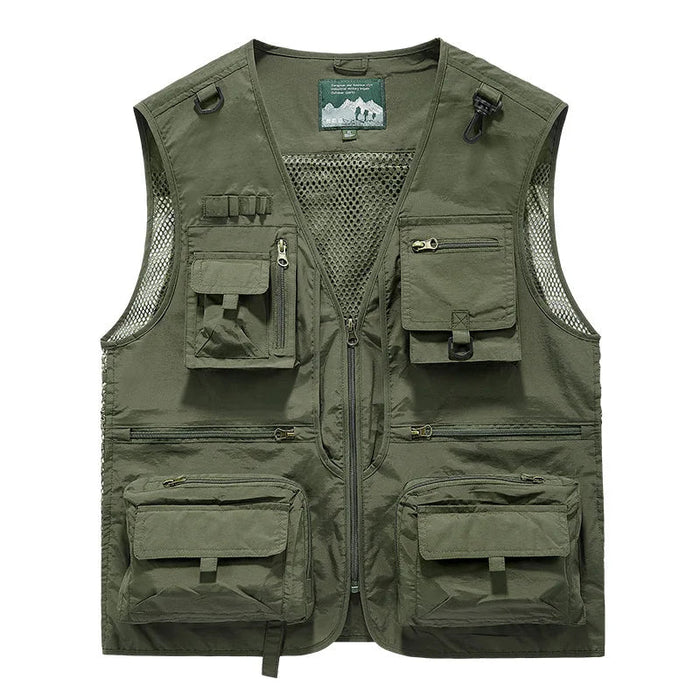 Heren outdoor vest – Ademend – Multifunctionele zakken voor buitenactiviteiten - Bivakshop