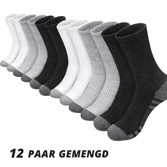 Heren sportsokken – 6/12 paar – Antislip & Comfortabel voor Outdoor en Gym - Bivakshop