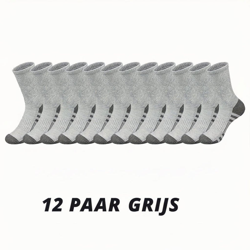 Heren sportsokken – 6/12 paar – Antislip & Comfortabel voor Outdoor en Gym - Bivakshop