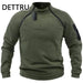 Heren winter sweatshirt - Fleece pullover met rits - Losse dikke trui in effen kleur - Bivakshop