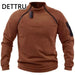 Heren winter sweatshirt - Fleece pullover met rits - Losse dikke trui in effen kleur - Bivakshop