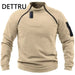 Heren winter sweatshirt - Fleece pullover met rits - Losse dikke trui in effen kleur - Bivakshop