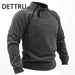 Heren winter sweatshirt - Fleece pullover met rits - Losse dikke trui in effen kleur - Bivakshop