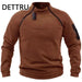 Heren winter sweatshirt - Fleece pullover met rits - Losse dikke trui in effen kleur - Bivakshop