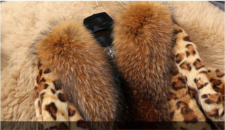 Herfst winterjas dames - Luipaard imitatie bontjas - Mode met bontkraag - Bivakshop