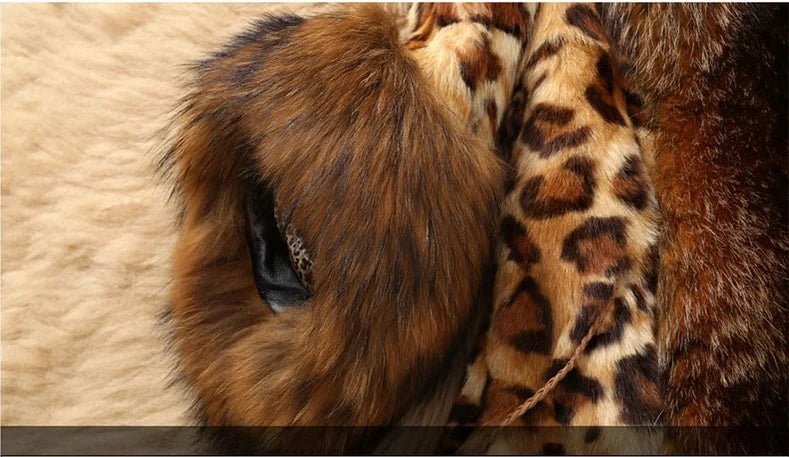 Herfst winterjas dames - Luipaard imitatie bontjas - Mode met bontkraag - Bivakshop