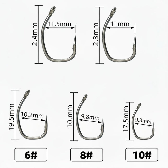 High Carbon Barbed Hooks – End Tackle met Micro Weerhaak - Bivakshop