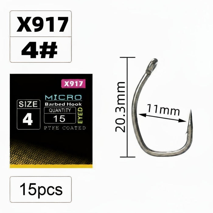 High Carbon Barbed Hooks – End Tackle met Micro Weerhaak - Bivakshop