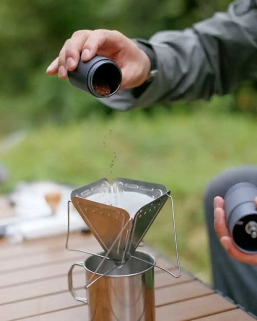 Hikevictor opvouwbare RVS koffiedripper - Compacte trechter - Outdoor koffiezetten tijdens kamperen & wandelen - Bivakshop