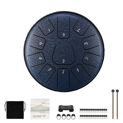 HLURU stalen tongdrum - 6 inch, 11 tonen in D - stemming - Eenvoudig bespeelbaar percussie - instrument - Bivakshop