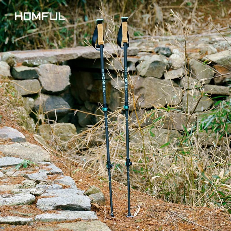 Homful nordic - Trekkingstokken 195g - Telescopisch carbon verstelbaar - Bivakshop