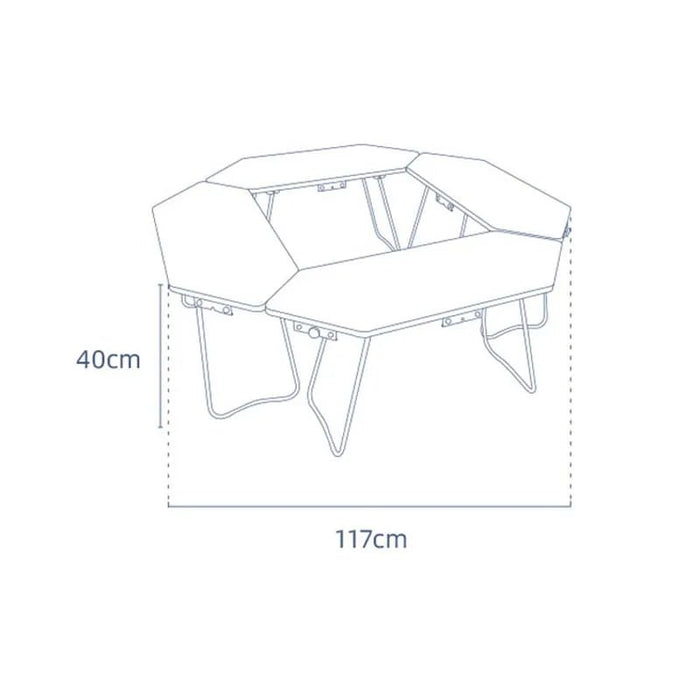 HOMFUL opvouwbare rvs kampeertafel – Multifunctionele ronde campingtafel voor buiten en barbecue - Bivakshop