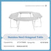 HOMFUL opvouwbare rvs kampeertafel – Multifunctionele ronde campingtafel voor buiten en barbecue - Bivakshop