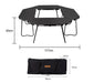 HOMFUL opvouwbare rvs kampeertafel – Multifunctionele ronde campingtafel voor buiten en barbecue - Bivakshop
