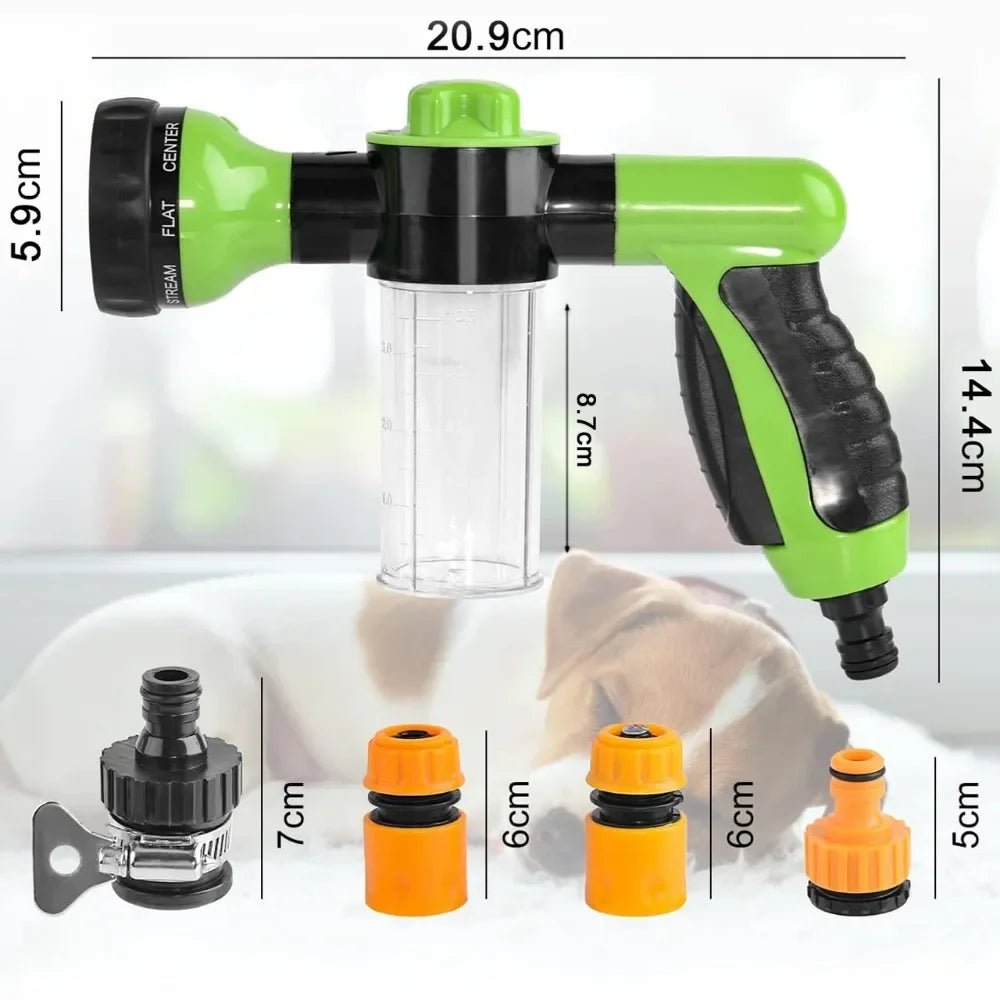 Hond douche sproeier - 8 in 1 - Hoge drukslang foamfunctie - Bivakshop