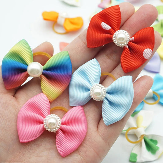 Honden strikjes - Schattige linten - 36 kleuren Elastische rubber band - Bivakshop