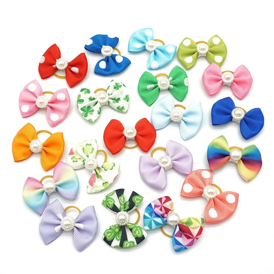 Honden strikjes - Schattige linten - 36 kleuren Elastische rubber band - Bivakshop