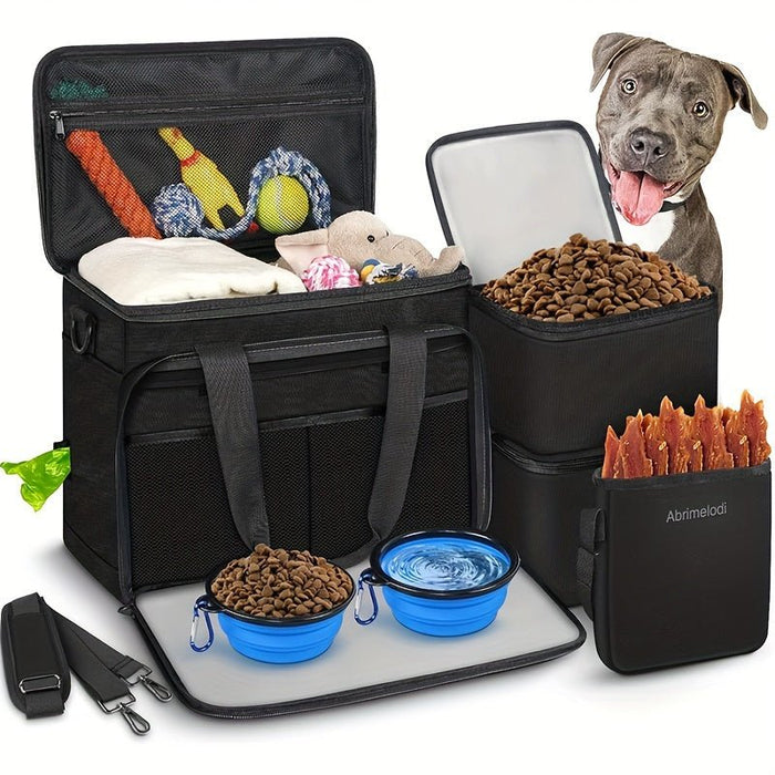 Hondentravel set 6 - delig – compleet reisorganizer – opvouwbare voerbakken - Bivakshop