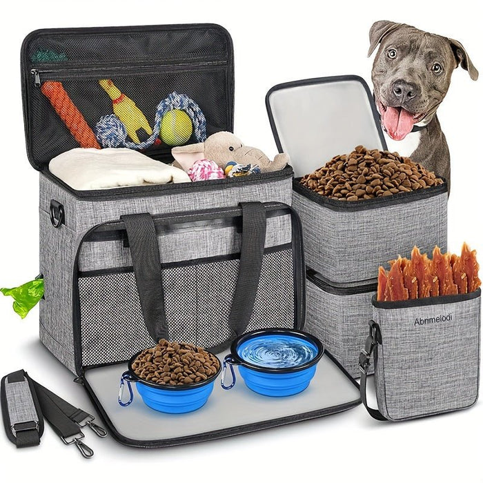 Hondentravel set 6 - delig – compleet reisorganizer – opvouwbare voerbakken - Bivakshop