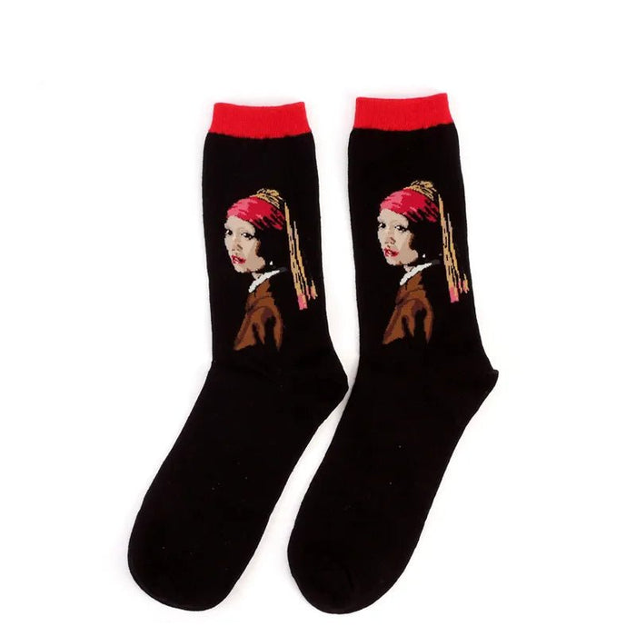 Hot Dropshipping Autumn winter Retro Women New Art Van Gogh Mural World Famous Oil Painting Series Men Socks Funny Socks - Bivakshop