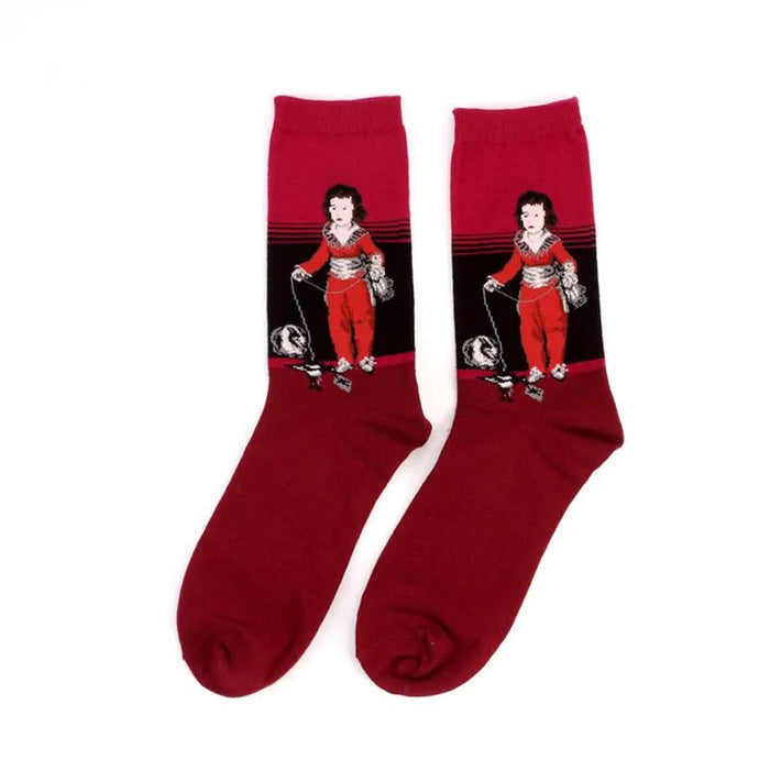 Hot Dropshipping Autumn winter Retro Women New Art Van Gogh Mural World Famous Oil Painting Series Men Socks Funny Socks - Bivakshop