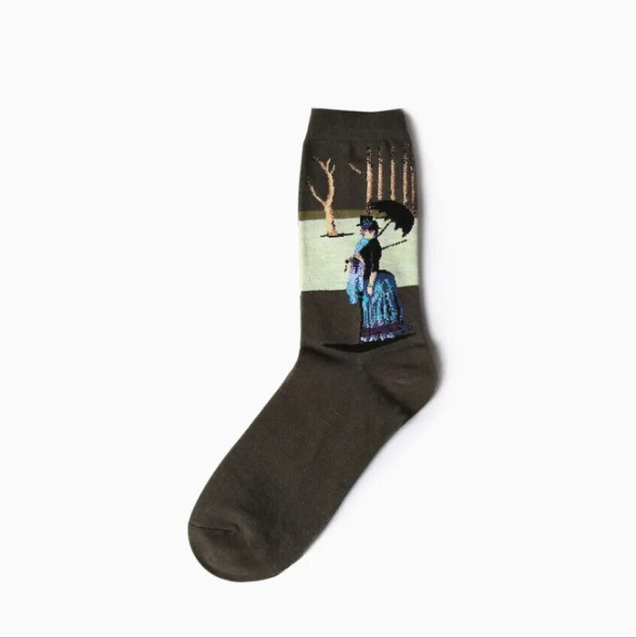 Hot Dropshipping Autumn winter Retro Women New Art Van Gogh Mural World Famous Oil Painting Series Men Socks Funny Socks - Bivakshop