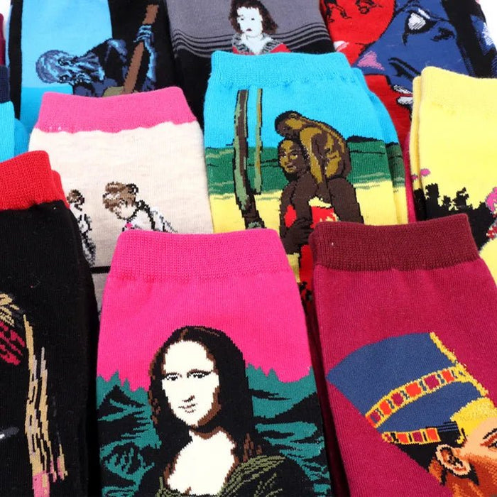 Hot Dropshipping Autumn winter Retro Women New Art Van Gogh Mural World Famous Oil Painting Series Men Socks Funny Socks - Bivakshop