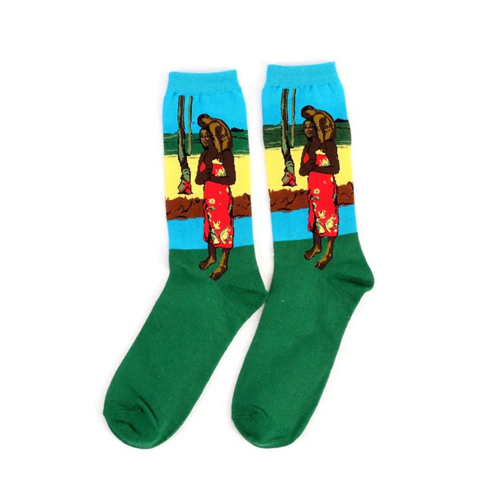 Hot Dropshipping Autumn winter Retro Women New Art Van Gogh Mural World Famous Oil Painting Series Men Socks Funny Socks - Bivakshop