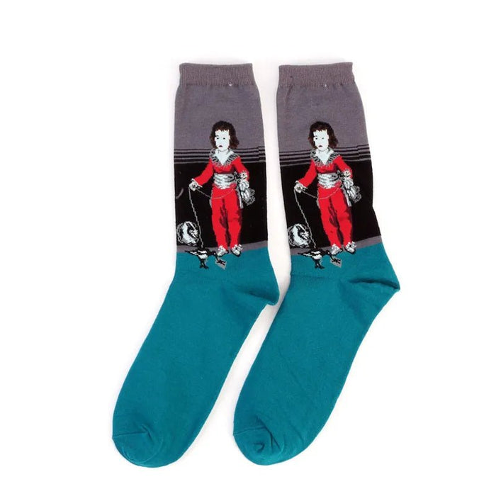 Hot Dropshipping Autumn winter Retro Women New Art Van Gogh Mural World Famous Oil Painting Series Men Socks Funny Socks - Bivakshop