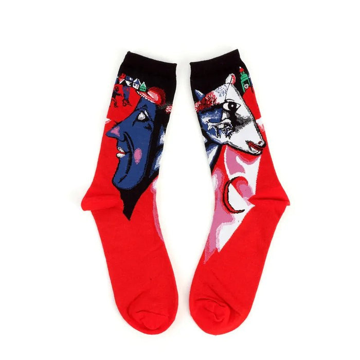 Hot Dropshipping Autumn winter Retro Women New Art Van Gogh Mural World Famous Oil Painting Series Men Socks Funny Socks - Bivakshop