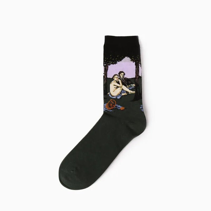 Hot Dropshipping Autumn winter Retro Women New Art Van Gogh Mural World Famous Oil Painting Series Men Socks Funny Socks - Bivakshop