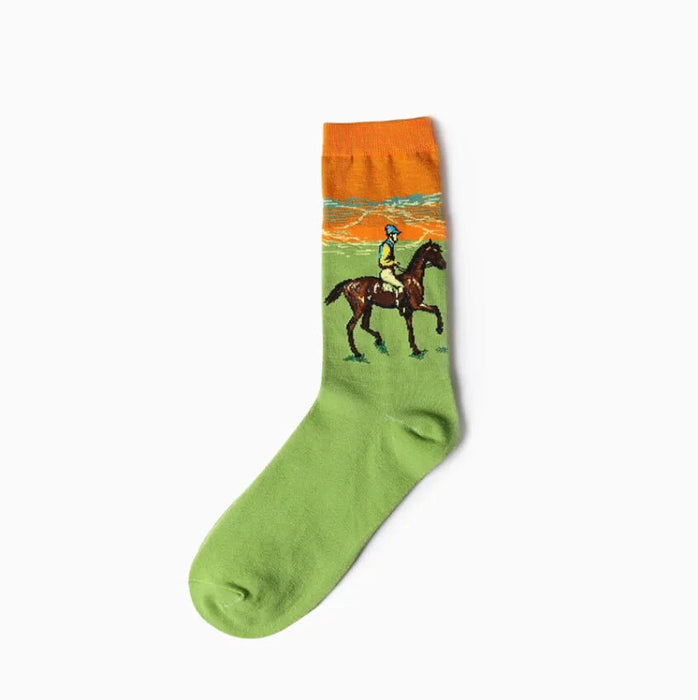Hot Dropshipping Autumn winter Retro Women New Art Van Gogh Mural World Famous Oil Painting Series Men Socks Funny Socks - Bivakshop