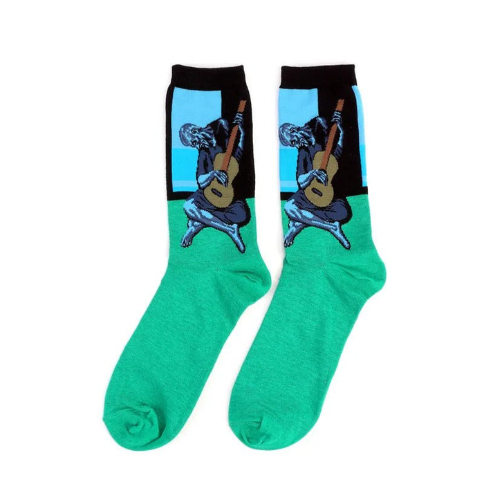 Hot Dropshipping Autumn winter Retro Women New Art Van Gogh Mural World Famous Oil Painting Series Men Socks Funny Socks - Bivakshop